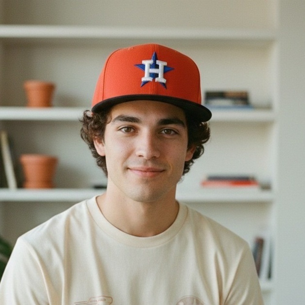 New Era Houston Astros 59FIFTY Fitted Baseball Cap‎ Orange Black - Size 6 7/8